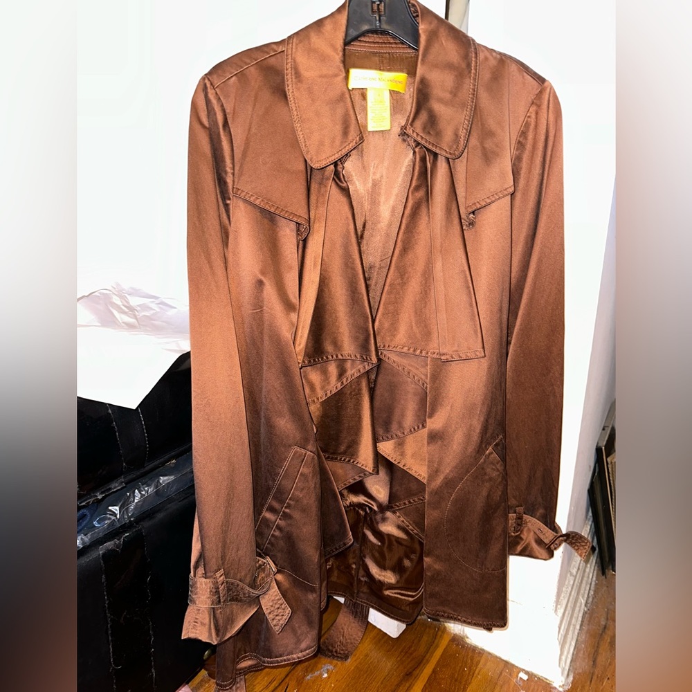 Catherine Malandrino Silk Bronze Trench Coat/Jacket. Size 6